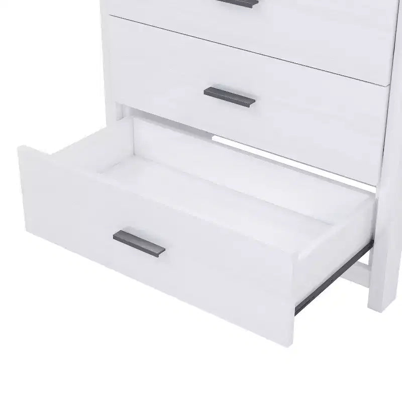 5-Schubladen-Kommode im Retro-Landhausstil mit einfacher Schnallenmontage, leichtgängigen Schubladen, sichere Aufbewahrung für das Schlafzimmer