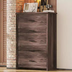 5-Schubladen-Kommode im Retro-Landhausstil mit einfacher Schnallenmontage, leichtgängigen Schubladen, sichere Aufbewahrung für das Schlafzimmer
