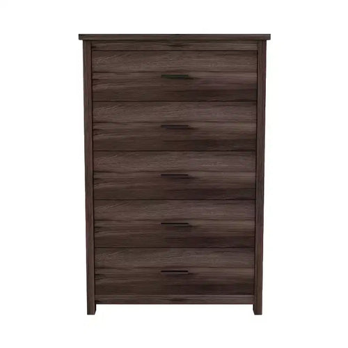 Okak 5-Drawer Dresser with Retro Country Style Easy Buckle Assembly, Smooth Sliding Drawers, Safe Storage for Bedroom