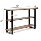 Moderne handgefertigte Konsolentisch aus Akazienholz und Eisen im Industrial-Stil