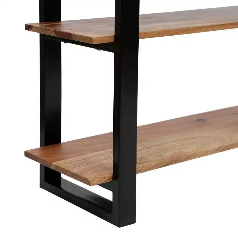 Moderne handgefertigte Konsolentisch aus Akazienholz und Eisen im Industrial-Stil