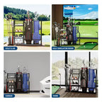 Golfbag-Organizer, Sportgeräte-Organizer, Sport-Organizer für die Garage, Golfbag-Ständer für die Garage mit Körben, Haken