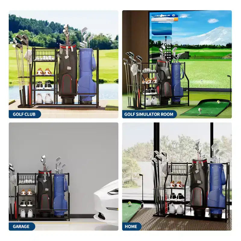 Golfbag-Organizer, Sportgeräte-Organizer, Sport-Organizer für die Garage, Golfbag-Ständer für die Garage mit Körben, Haken