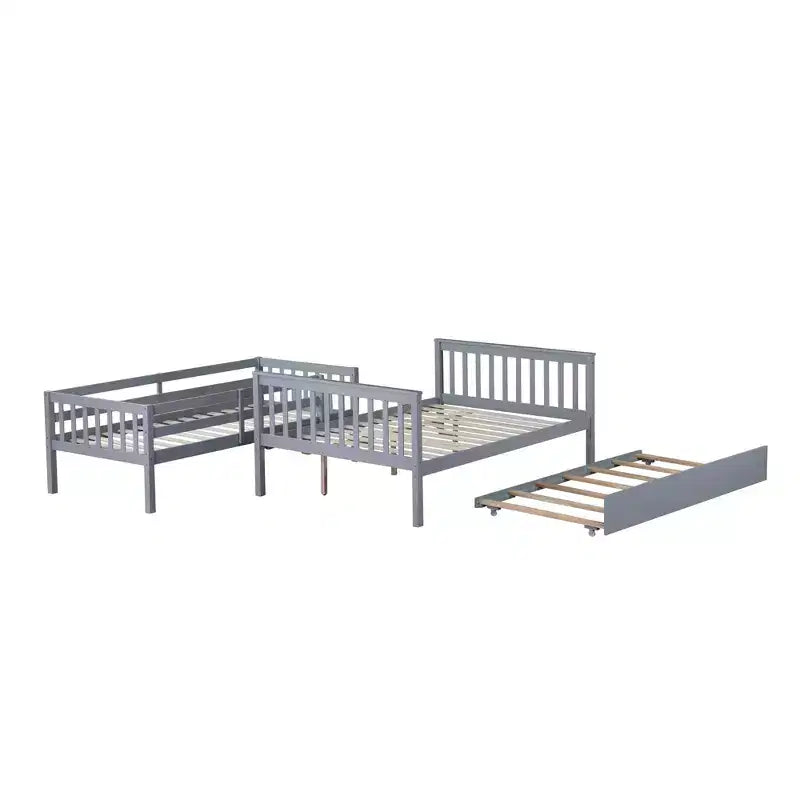 Etagenbett Twin über Full mit Ausziehbett & umbaubarer Leiter
