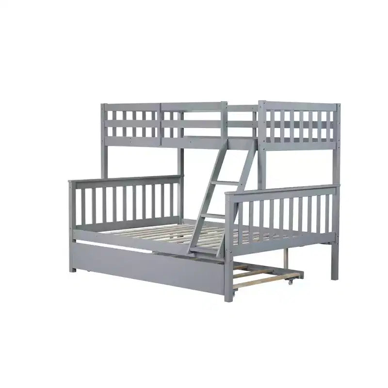 Etagenbett Twin über Full mit Ausziehbett & umbaubarer Leiter