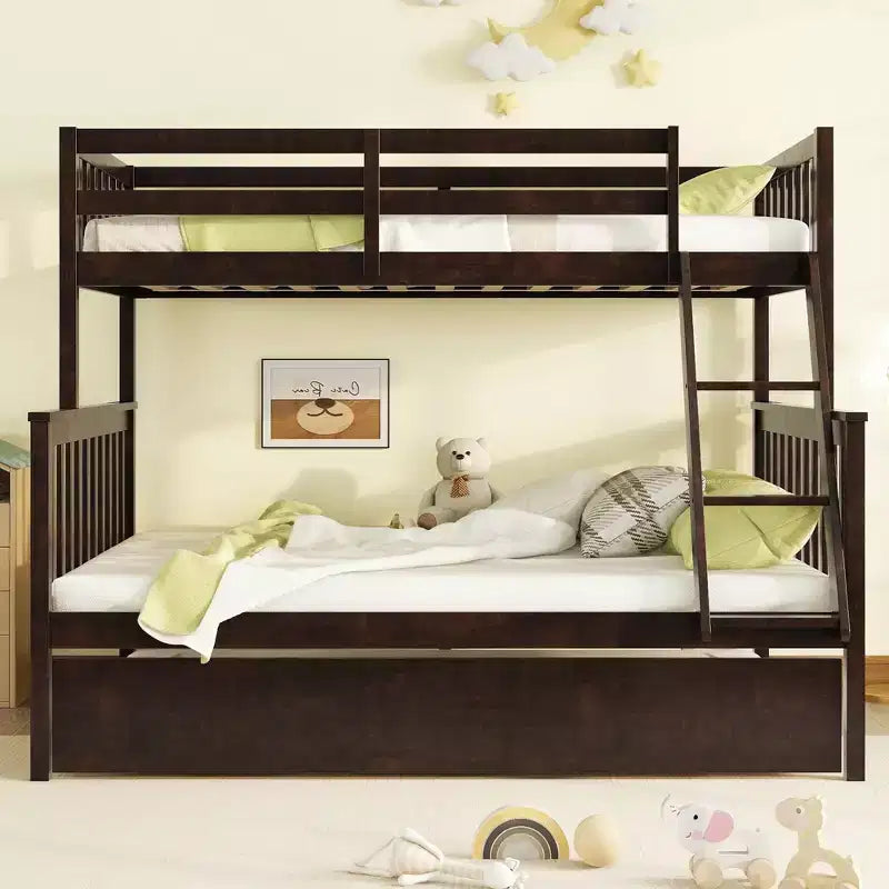 Etagenbett Twin über Full mit Ausziehbett & umbaubarer Leiter