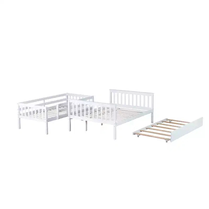 Etagenbett Twin über Full mit Ausziehbett & umbaubarer Leiter