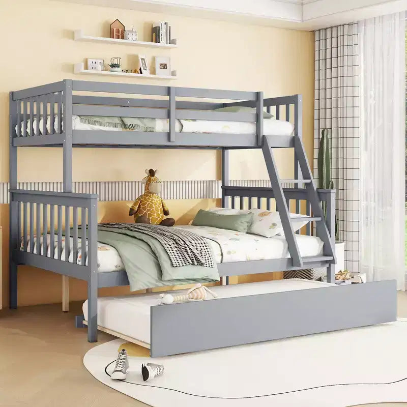 Etagenbett Twin über Full mit Ausziehbett & umbaubarer Leiter