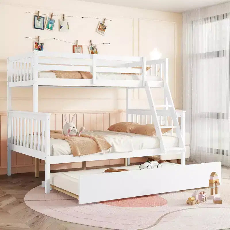 Etagenbett Twin über Full mit Ausziehbett & umbaubarer Leiter