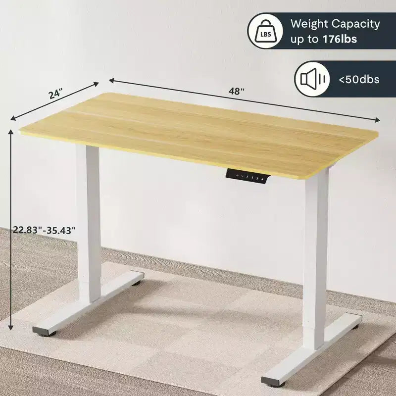 48 x 24 Elektrischer Stehschreibtisch Höhenverstellbarer Schreibtisch Home Office Computer Workstation Sitz-Steh-Schreibtisch