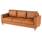 85 Sofa Couch, Mid-Century Modern Sofas, 3-Sitzer Kunstleder Sofa mit tiefer Sitzfläche, mit bequemen Kissen, für Wohnzimmer, Schlafzimmer, Büro