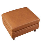 85 Sofa Couch, Mid-Century Modern Sofas, 3-Sitzer Kunstleder Sofa mit tiefer Sitzfläche, mit bequemen Kissen, für Wohnzimmer, Schlafzimmer, Büro