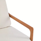 Mid-Century Moderner Holz-Sessel mit hoher Rückenlehne und Kissen