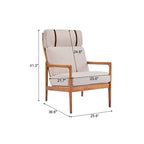 Mid-Century Moderner Holz-Sessel mit hoher Rückenlehne und Kissen