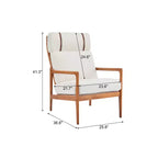 Mid-Century Moderner Holz-Sessel mit hoher Rückenlehne und Kissen