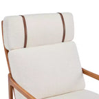 Mid-Century Moderner Holz-Sessel mit hoher Rückenlehne und Kissen