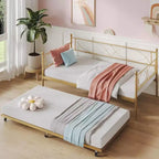 Einzel-Tagesbett, Metall-Schlafsofa-Gestell mit Stahl Lattenrost, platzsparendes Gästebett für Schlafzimmer