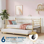 Einzel-Tagesbett, Metall-Schlafsofa-Gestell mit Stahl Lattenrost, platzsparendes Gästebett für Schlafzimmer