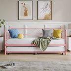 Einzel-Tagesbett, Metall-Schlafsofa-Gestell mit Stahl Lattenrost, platzsparendes Gästebett für Schlafzimmer
