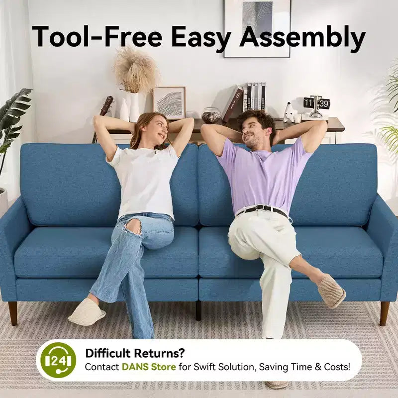 88 Loveseat-Sofa für Wohnzimmer, bequemes modernes übergroßes Loveseat-Sofa, werkzeuglose Montage, große Sofas für Schlafzimmer, Büro