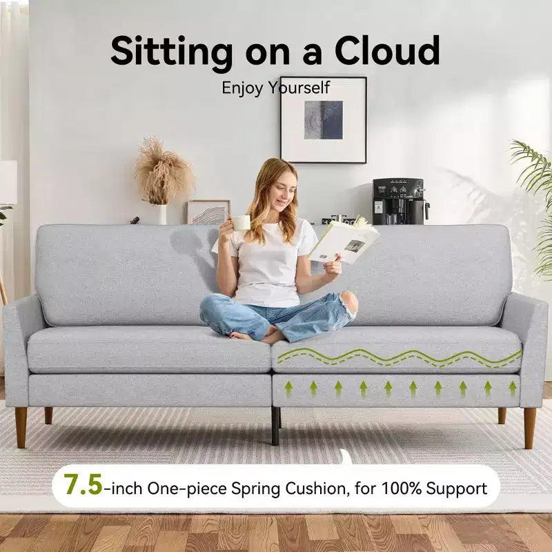 88 Loveseat-Sofa für Wohnzimmer, bequemes modernes übergroßes Loveseat-Sofa, werkzeuglose Montage, große Sofas für Schlafzimmer, Büro