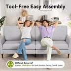 88 Loveseat-Sofa für Wohnzimmer, bequemes modernes übergroßes Loveseat-Sofa, werkzeuglose Montage, große Sofas für Schlafzimmer, Büro