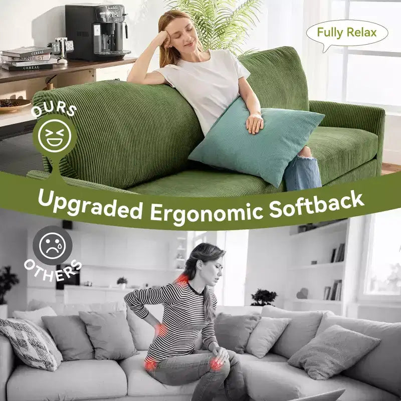 88 Loveseat-Sofa für Wohnzimmer, bequemes modernes übergroßes Loveseat-Sofa, werkzeuglose Montage, große Sofas für Schlafzimmer, Büro
