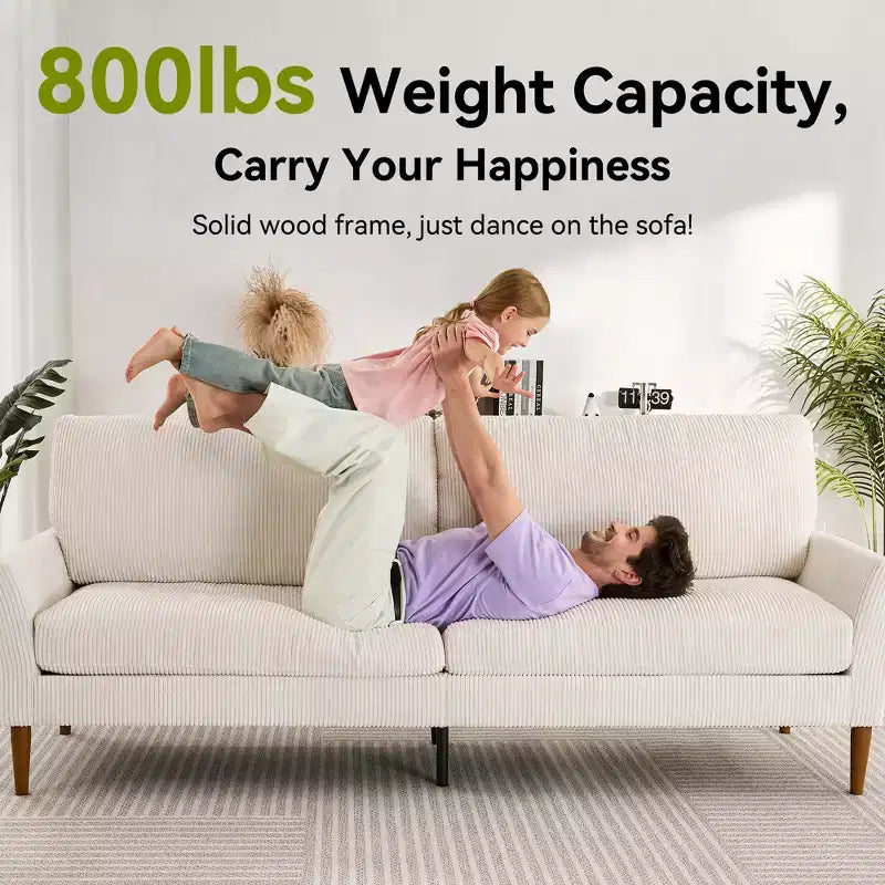 88 Loveseat-Sofa für Wohnzimmer, bequemes modernes übergroßes Loveseat-Sofa, werkzeuglose Montage, große Sofas für Schlafzimmer, Büro
