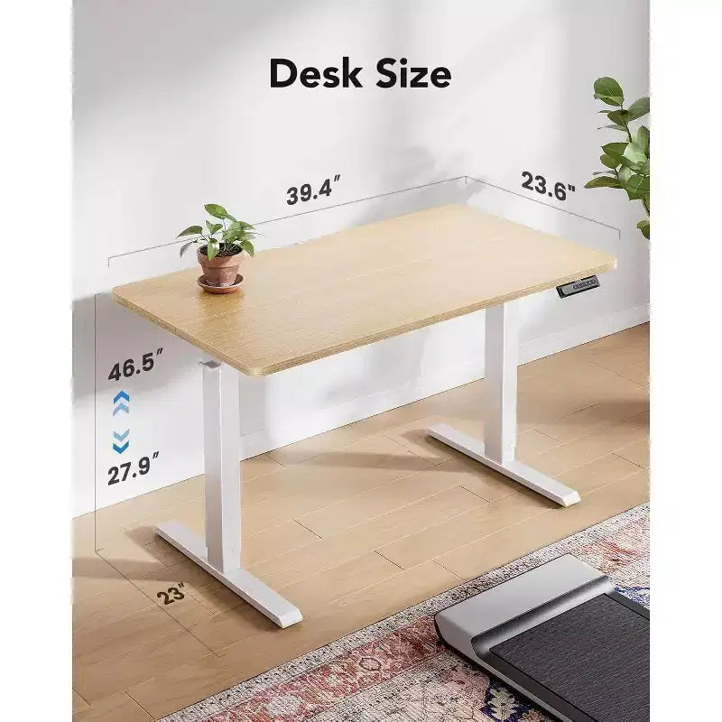 40x24 elektrischer Stehschreibtisch, höhenverstellbar, 4 Speicherplätze, Kopfhörerhaken & Kabelmanager für das Home Office
