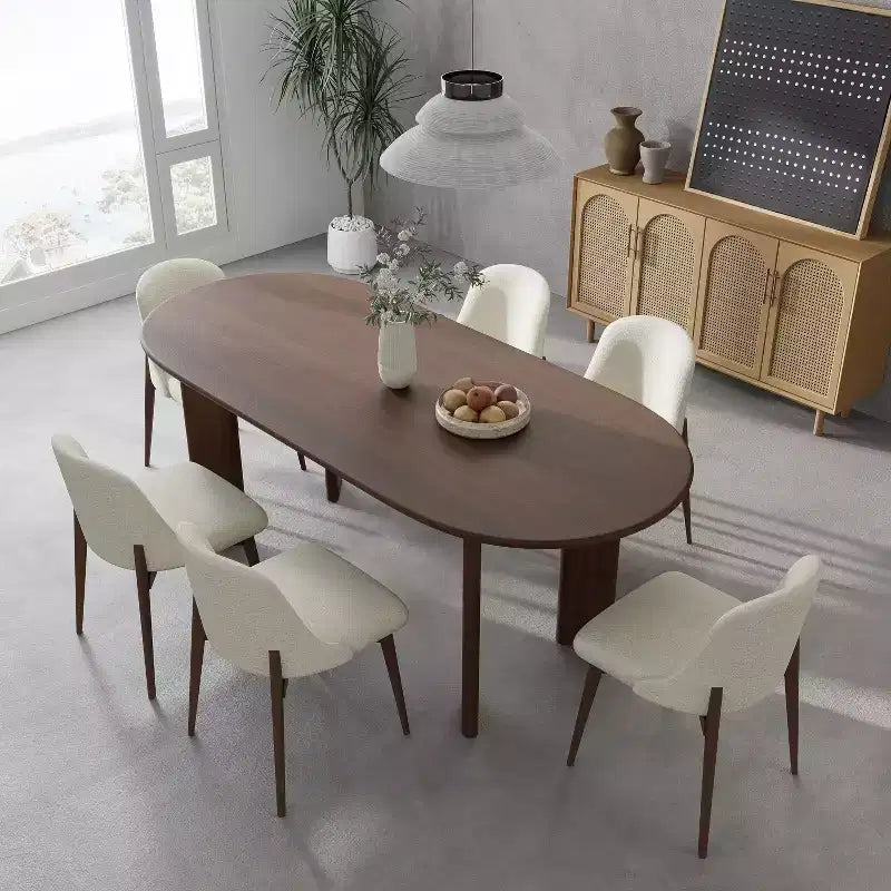67 x 33,5 Walnuss Massivholz Esstisch im Landhausstil, ovale Holzplatte für moderne Esszimmer und Familienfeiern
