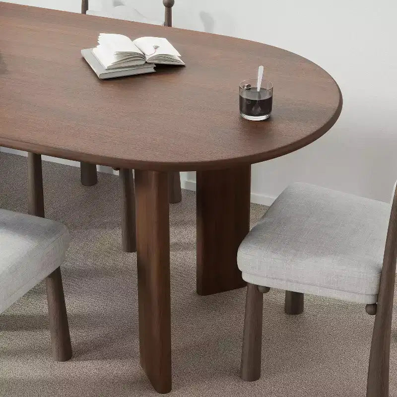 67 x 33,5 Walnuss Massivholz Esstisch im Landhausstil, ovale Holzplatte für moderne Esszimmer und Familienfeiern