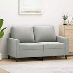 Modernes 2-Sitzer Sofa aus Samt und Metallgestell, bequeme Polsterung, Hellgrau - Ideal für Wohnzimmer oder Terrasse
