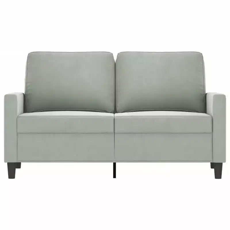 Modernes 2-Sitzer Sofa aus Samt und Metallgestell, bequeme Polsterung, Hellgrau - Ideal für Wohnzimmer oder Terrasse