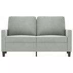 Modernes 2-Sitzer Sofa aus Samt und Metallgestell, bequeme Polsterung, Hellgrau - Ideal für Wohnzimmer oder Terrasse