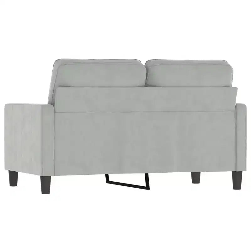 Modernes 2-Sitzer Sofa aus Samt und Metallgestell, bequeme Polsterung, Hellgrau - Ideal für Wohnzimmer oder Terrasse