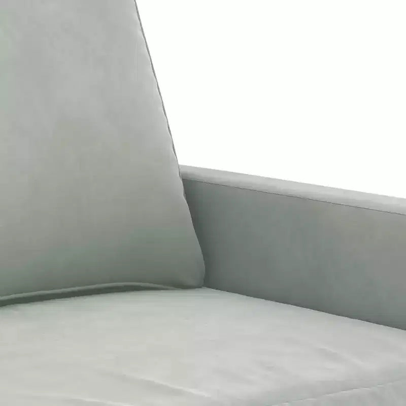 3-Sitzer Samtsofa – Hellgraues modernes Sofa mit bequemer Polsterung und stabilem Metallrahmen für Wohnzimmer oder Loungebereich