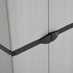 Gartenschrank für draußen – Kompaktes grau-schwarzes PVC-Design mit 3 Regalböden und abschließbaren Türen – 68x40x168 cm