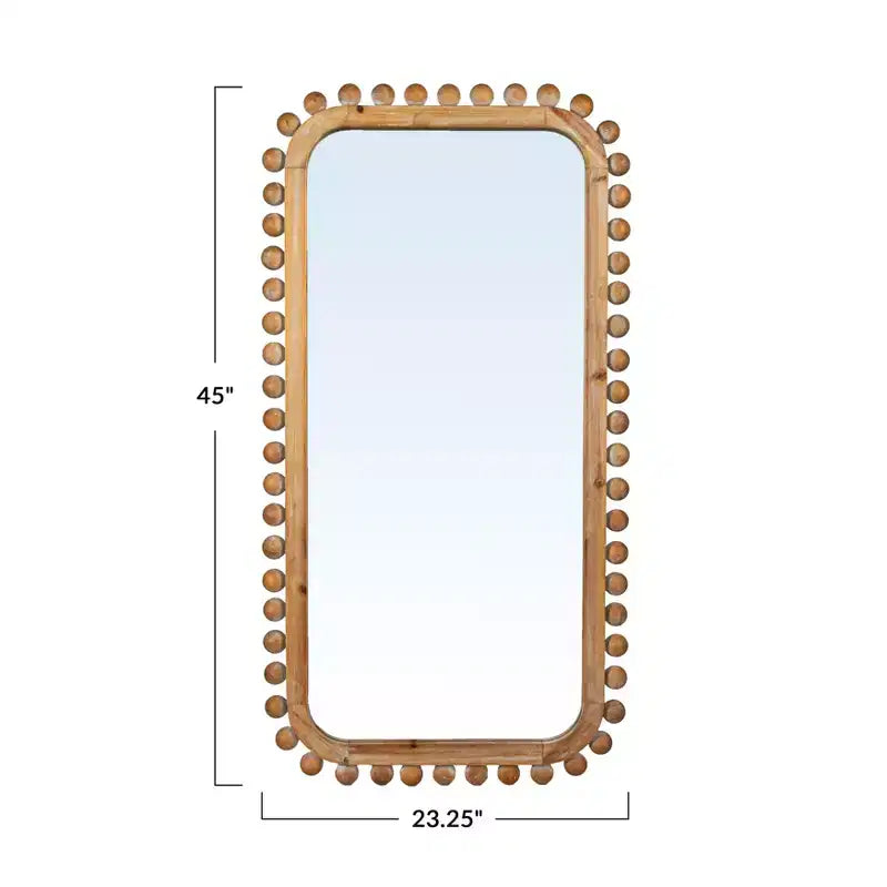 Firwood Boho-Southwestern rechteckiger Wandspiegel, Natur