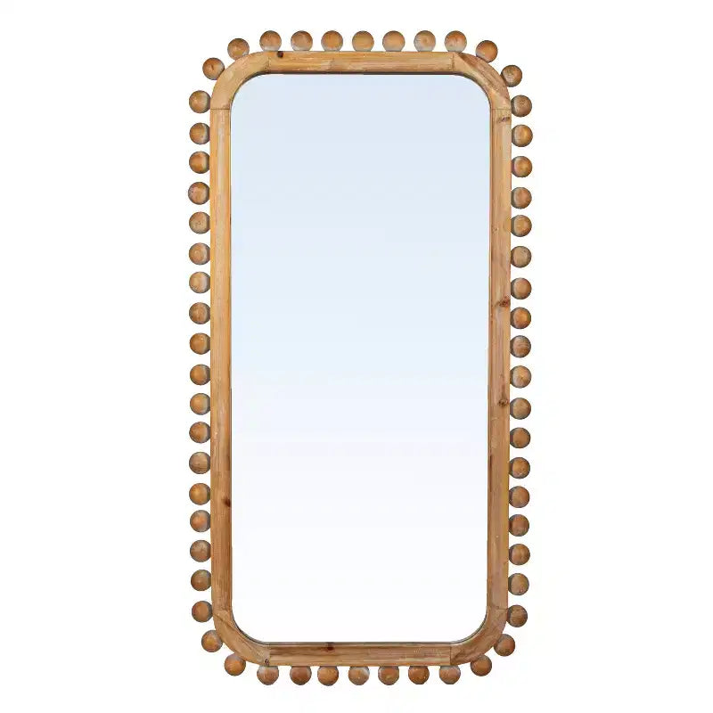 Firwood Boho-Southwestern rechteckiger Wandspiegel, Natur