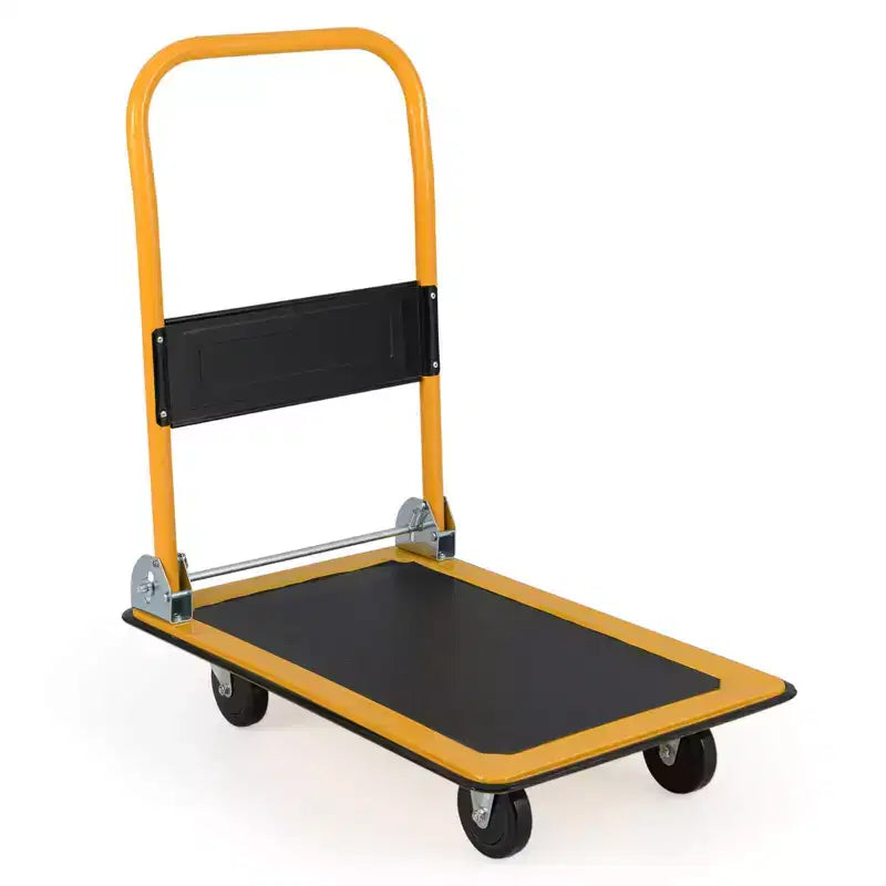 330lbs Plattformwagen Klappbarer Transportwagen Lager Schiebewagen Handkarre Blau/Gelb