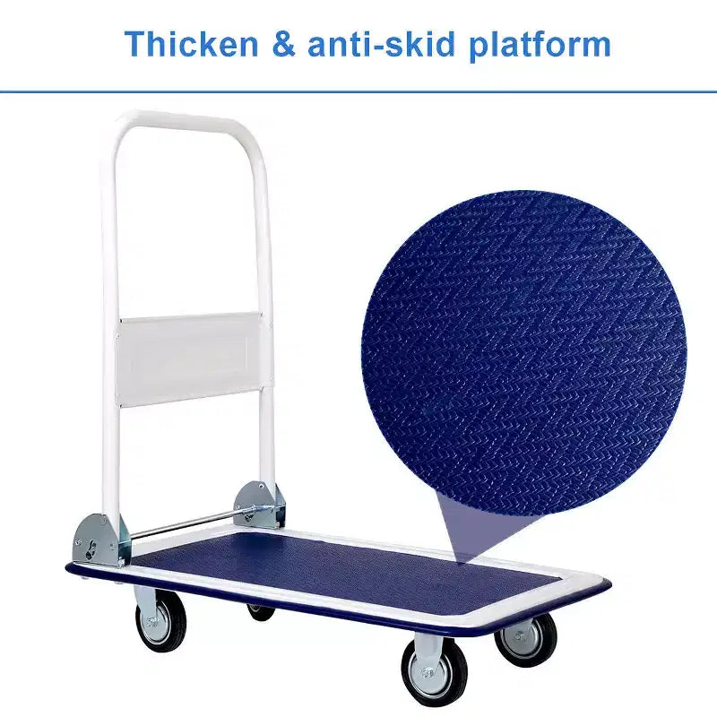 330lbs Plattformwagen Klappbarer Transportwagen Lager Schiebewagen Handkarre Blau/Gelb