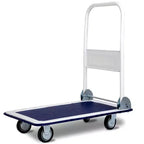 Costway 330lbs Platform Cart Dolly Foldable Moving Warehouse Push Hand Truck Blue/Yellow
