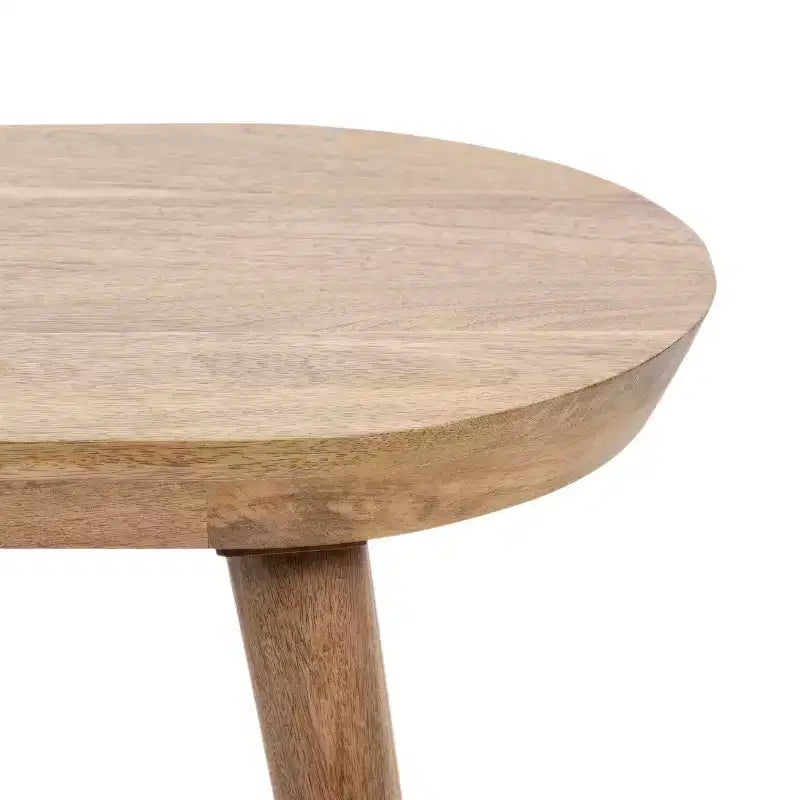 Ovale Holzbeistelltisch