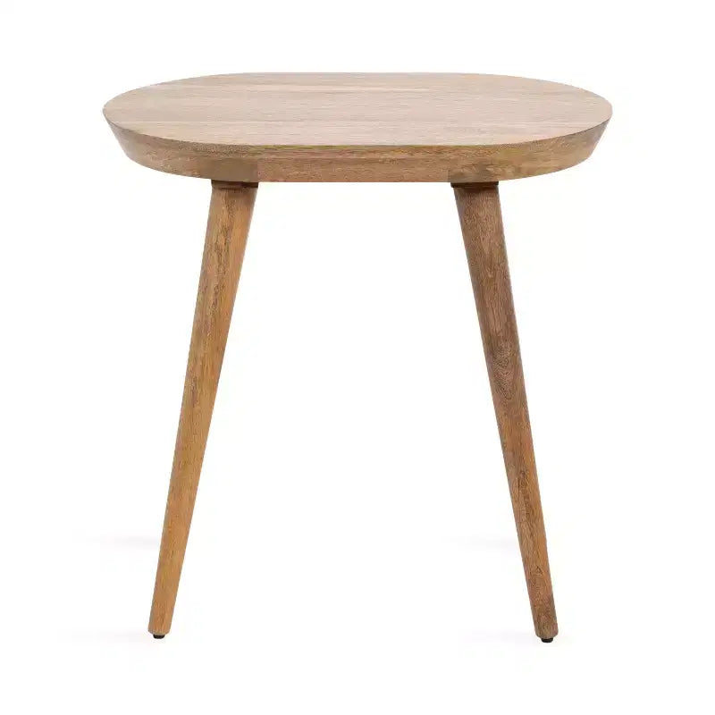 Ovale Holzbeistelltisch