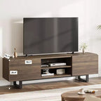 Industrieller TV-Ständer für 80 Zoll, Modernes Entertainment-Center mit 2 Schubladen, Medienschrank aus Holz