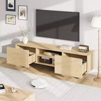 Industrieller TV-Ständer für 80 Zoll, Modernes Entertainment-Center mit 2 Schubladen, Medienschrank aus Holz