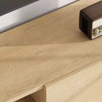 Industrieller TV-Ständer für 80 Zoll, Modernes Entertainment-Center mit 2 Schubladen, Medienschrank aus Holz