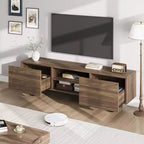 Industrieller TV-Ständer für 80 Zoll, Modernes Entertainment-Center mit 2 Schubladen, Medienschrank aus Holz