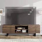 Industrieller TV-Ständer für 80 Zoll, Modernes Entertainment-Center mit 2 Schubladen, Medienschrank aus Holz