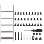 VEVOR Ladder Shelf, 5-Tier Bookshelf 24x11.8in, Open Wall-Mounted Ladder Shelf with Metal Frame,Storage Rack Sundries Holder, Black